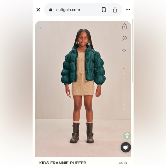 Cult Gaia green puffer jacket NWT/10y/XS - Picture 4 of 7